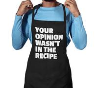 Funny Apron Your Opinion Wasn't In The Recipe Apron (Black)
