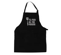 Funny Aprons for Men, Chef Bib Apron Adjustable Neck Strap Apron with 3 Pockets for Kitchen Cooking Bbq Baking Husband Dad for Bbq Cooking Chef Apron