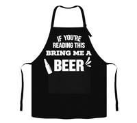 Funny Aprons For Men, If You're Reading This Bring Me A Beer, Adjustable Bbq Aprons For Men, Bbq Gifts For Men, Gifts For Fathers Day, Birthday Gift, Black Apron Suitable For Fathers Uncles Boyfriends
