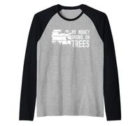 Funny Arborist My Money Grows On Trees Tree Surgeon Humor Raglan Baseball Tee
