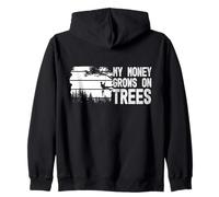Funny Arborist My Money Grows On Trees Tree Surgeon Humor Zip Hoodie