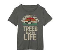Funny Arborist Saying for Tree Surgeon Forester & Lumberjack T-Shirt, Women's Plus, Asphalt Grey, 3X