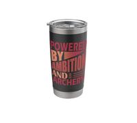 Funny Archer Hunting Humor Powered by Ambition and Archery Stainless Steel Insulated Tumbler