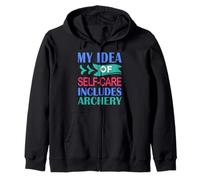 Funny Archer Hunting My Idea of Self-Care Includes Archery Zip Hoodie