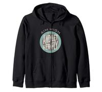 Funny Archery Aim High and Let Her Fly Zip Hoodie