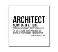 Funny Architecture Definition Sarcasm Meaning Saying Puns Hilarious Constructing Student School Women Men Magnets 4" × 4"