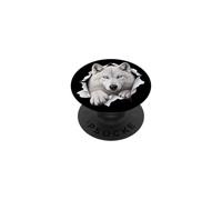 Funny Arctic Wolf Peeking Cute Zoo Animal Lover PopSockets Adhesive PopGrip