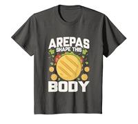 Funny Arepa Colombian Food Arepas T-Shirt, Youth, Asphalt Grey, Large