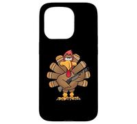 Funny Armed Turkey Thanksgiving Cartoon Case for iPhone 15 Pro