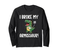 Funny Armissaur Get Well Broken Arm Dinosaur with Cast Arm Long Sleeve T-Shirt
