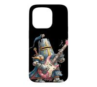 Funny Armored Guitarist with Guitar for Knight Lovers Case for iPhone 15 Pro