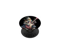 Funny Armored Guitarist with Guitar for Knight Lovers PopSockets Adhesive PopGrip