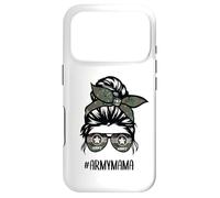 Funny Army Mom Messy Bun Hair Glasses Case for iPhone 17 Pro