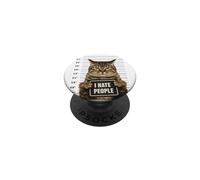 Funny Arrested Criminal Cat Mugshot I Hate People Cat Lover PopSockets Adhesive PopGrip