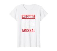 Funny Arsenal Warning May Start Talking About Arsenal Value Graphic T-Shirt, Women, White, S