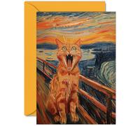 Funny Art Birthday Card for Women and Men, The Meow