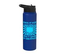 Funny Art Painter Genius At Work of Creativity Drawing Stainless Steel Insulated Water Bottle