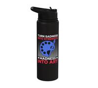 Funny Art Painter: Madness Becomes Art Draftsman Stainless Steel Insulated Water Bottle