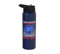 Funny Art Painter: Madness Becomes Art Draftsman Stainless Steel Insulated Water Bottle