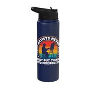 Funny Art Painter Old Artists Never Die Drawing Artist Stainless Steel Insulated Water Bottle