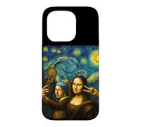 Funny Art Selfie Mona Lisa Girl Pearl Earring Scream Case for iPhone 15 Pro