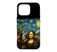 Funny Art Selfie Mona Lisa Girl Pearl Earring Scream Case for iPhone 16 Pro