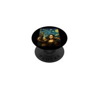 Funny Art Selfie Mona Lisa Girl Pearl Earring Scream PopSockets Adhesive PopGrip
