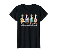 Funny Art Teacher Goose Teaching Painting Drawing Value Graphic T-Shirt, Women, Black, M