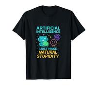 Funny Artificial Intelligence AI vs Natural Stupidity Robot T-Shirt