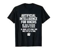Funny Artificial Intelligence for Hikers Bear Chase AI Value Graphic T-Shirt