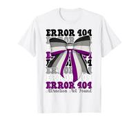 Funny Asexual Pride Flag Girl Error 404 Attraction Not Found T-Shirt