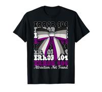 Funny Asexual Pride Flag Girl Error 404 Attraction Not Found T-Shirt