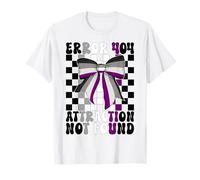 Funny Asexual Pride Flag Girl Error 404 Attraction Not Found T-Shirt