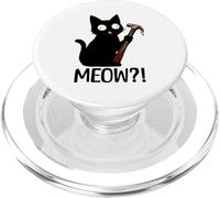 Funny Assassin Cat Anime Spooky Black Cats halloween meow PopSockets PopGrip for MagSafe