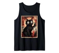 Funny Assassin Cat Anime Spooky Black Cats Vintage Japanese Tank Top