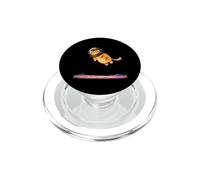 Funny Astronaut Cat Weightless Floating Pink Alien Planet PopSockets PopGrip for MagSafe