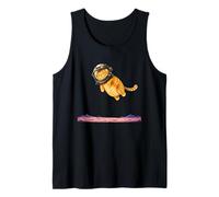 Funny Astronaut Cat Weightless Floating Pink Alien Planet Tank Top
