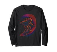 Funny Astronaut Colorful Surfing Rainbow Space Boys Girls Long Sleeve T-Shirt