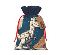 Funny Astronaut Dinosaur Rocke Gift Bag with Handles and tag, Perfect for Christmas, Birthday, Wedding or Daily Gift - (M)