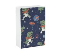 Funny Astronaut Dinosaur Rocket Cigarette Case, Plastic Waterproof Shockproof, Airtight Push Open Cigarette Box, Capacity King Size Cigarette Holder, Portable Cigarette Container for Outdoor Travel Ca