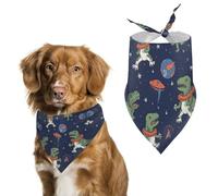 Funny Astronaut Dinosaur Rocket Dog Bandanas Adjustable Bib Party Pet Decorations Cute Dog Triangle Scarfs for Small Medium Puppy Cat Costume Accessory