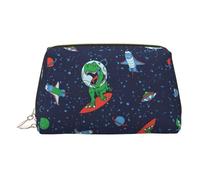 Funny Astronaut Dinosaur Rocket Large-Capacity Portable Travel Cosmetic Bag Waterproof Multifunctional Zipper Cosmetic Bag