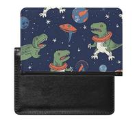 Funny Astronaut Dinosaur Rocket Passport Cover Protector Rfid Blocking Passport Holder Id Card Holder Secure Travel Wallet Organizer for Passport Tickets Credit Cards, style, One Size