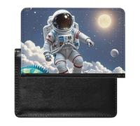 Funny Astronaut Dinosaur Rocket Passport Holder ID Card Protector Case Holder Travel Pack Unisex-adult Waterproof Passport