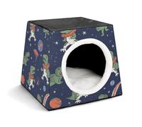 Funny Astronaut Dinosaur Rocket Pet Tent for Small Cats and Dogs,Cat House - Soft Comfort Washable,Dog Bed Open Design Pet Tents Indoor Outdoor Travel