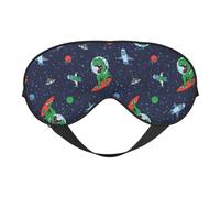 Funny Astronaut Dinosaur Rocket Print Functionality Cozy Eye Mask Adjustable Strap Nap Night Travel Camping Yoga Relax