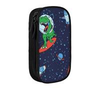 Funny Astronaut Dinosaur Rocket Print Practical Pencil Case Multi-Compartment Office Travel School Art Daily Supplies