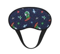 Funny Astronaut Dinosaur Rocket Print Sleep Mask,Blackout Eye Mask,Elastic Band Eye Cover for Travel & Daily Nap