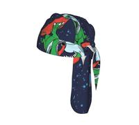 Funny Astronaut Dinosaur Rocket Printed Lightweight Cycling Bandana, Quick Dry Helmet Liner Hat, for Outdoor Hiking Climbing