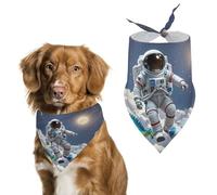 Funny Astronaut Dinosaur RocketPet Scarf Dog Bandana for Small Medium Large Exquisite Unique Cat Dogs Kerchief Premium Fabric Cute Triangle Cat Dogs Bibs Scarf